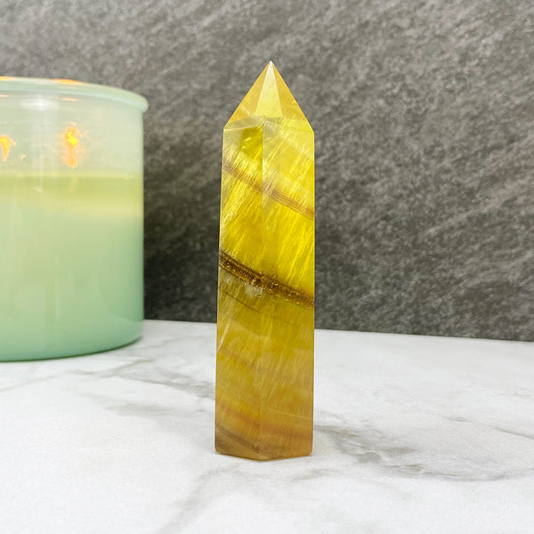 Polished Yellow Fluorite Tower