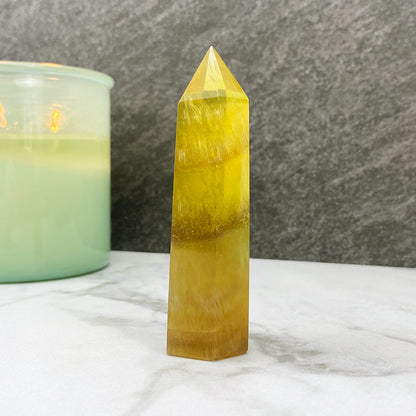 Polished Yellow Fluorite Tower