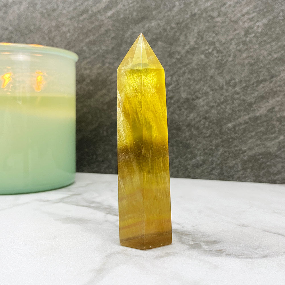 Polished Yellow Fluorite Tower