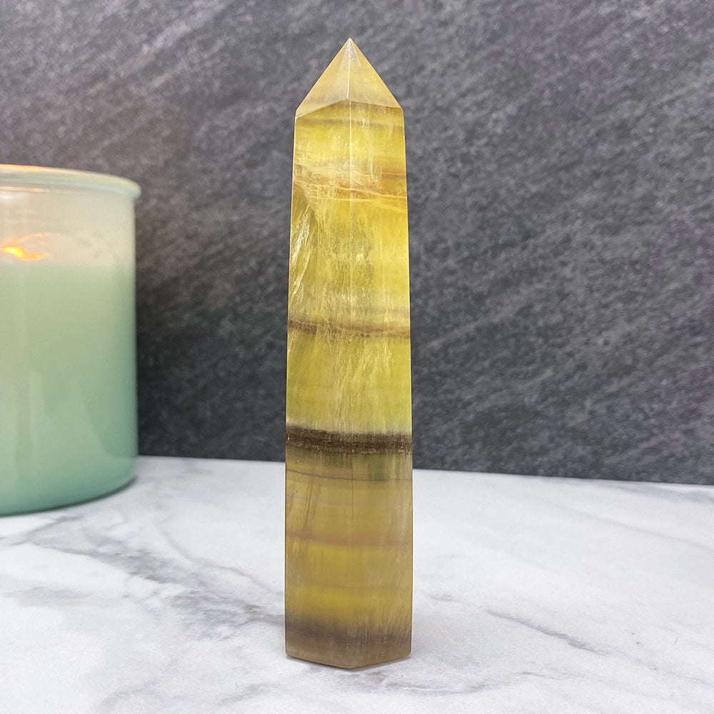 Polished Yellow Fluorite Tower