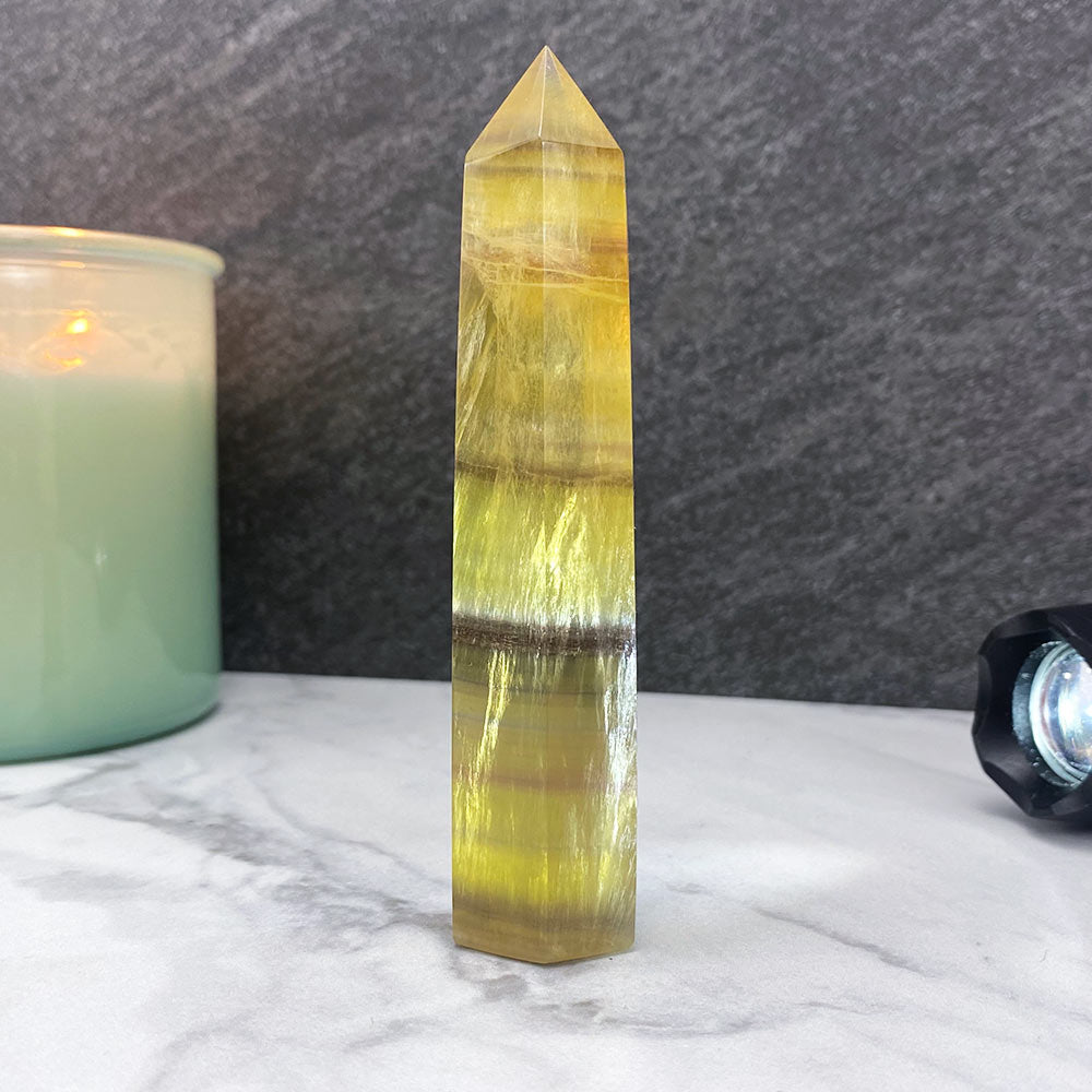 Polished Yellow Fluorite Tower